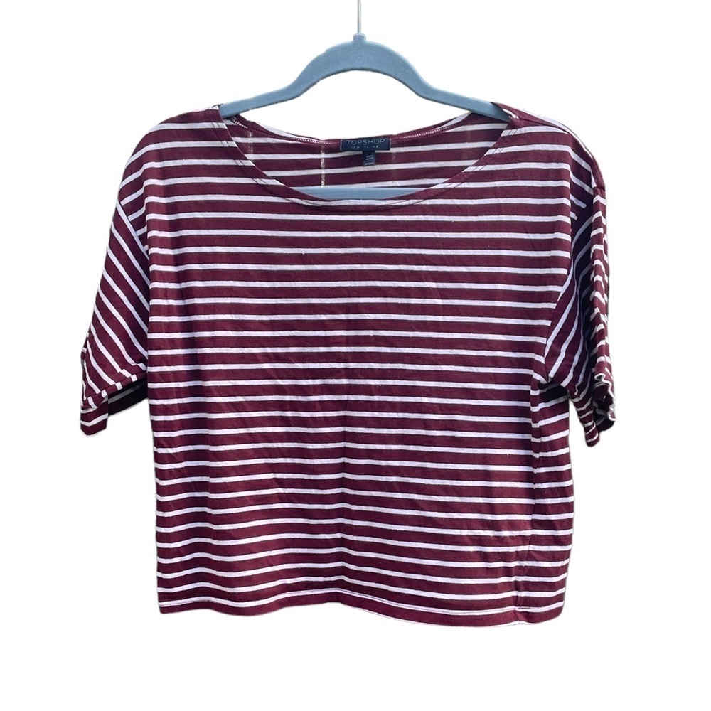 TOPSHOP CROPPED STRIPED TEE